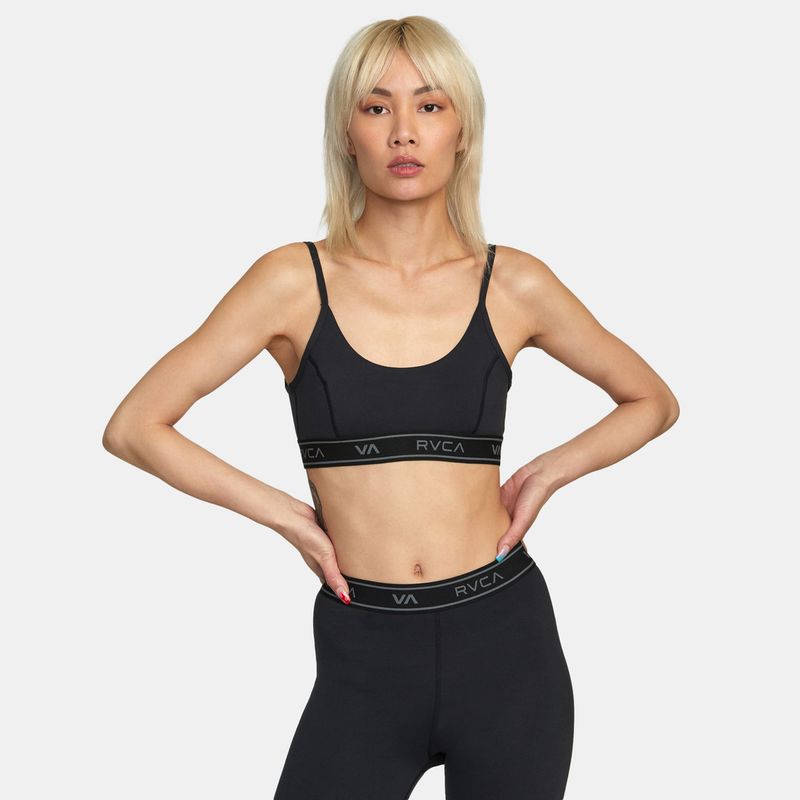 RVCA - Peto Deportivo Mujer Base Bra J Tops Negro RVCA.-