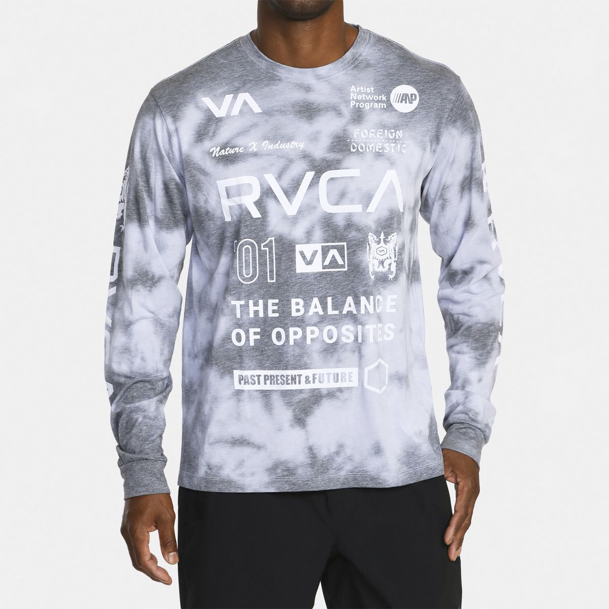 RVCA - Polera Manga Larga Hombre All Brand Ls M Tees Gris RVCA