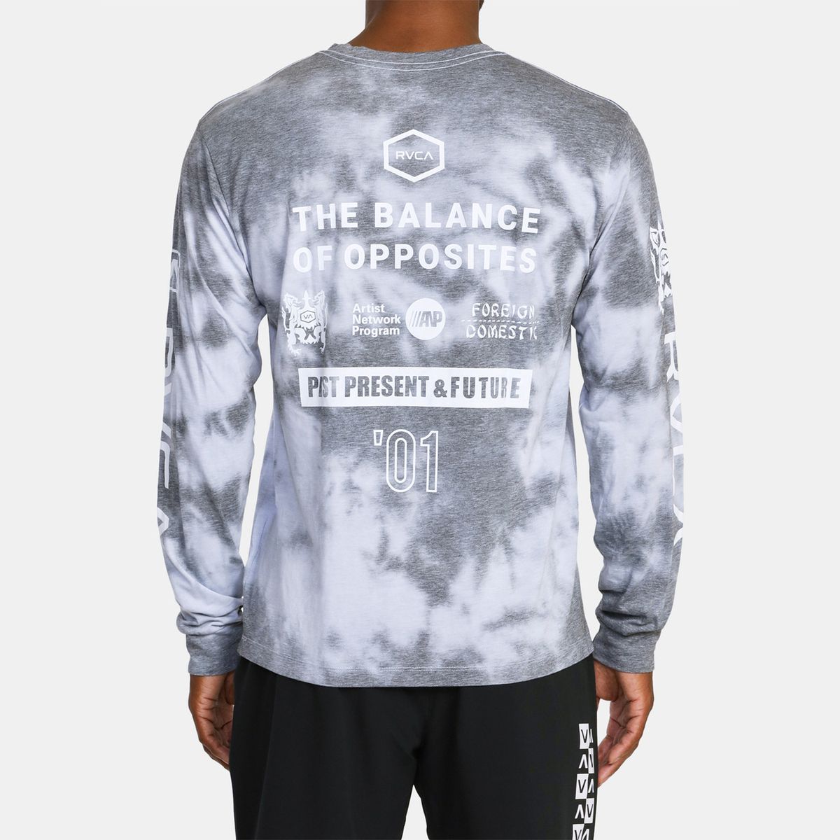 RVCA - Polera Manga Larga Hombre All Brand Ls M Tees Gris RVCA