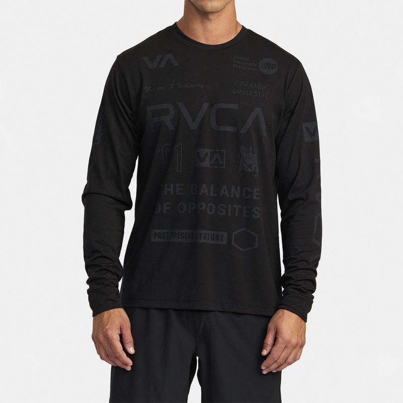 RVCA - Polera Hombre All Brand Ls M Tees Negro RVCA