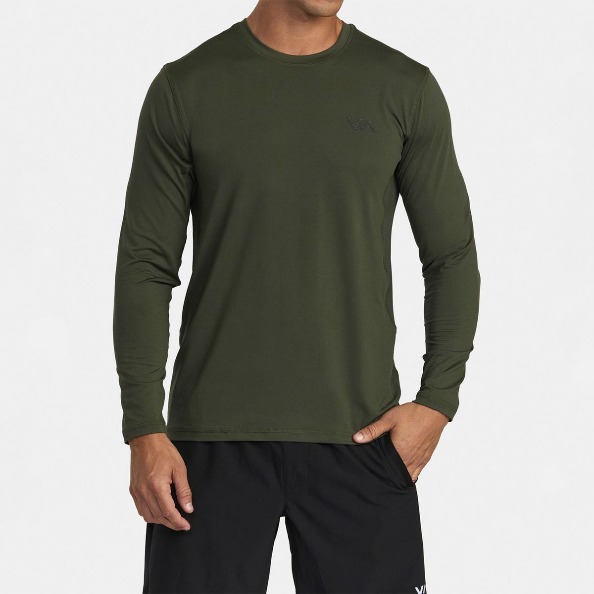 RVCA - Polera Hombre Sport Vent Ls M Kttp Verde RVCA