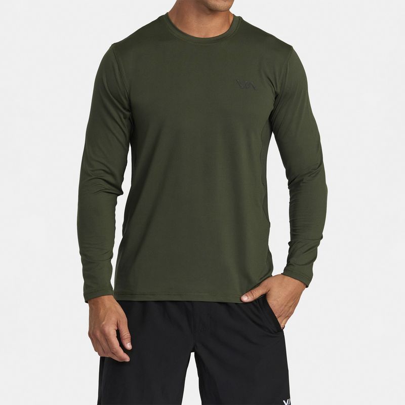 RVCA - Polera Hombre Sport Vent Ls M Kttp Verde RVCA