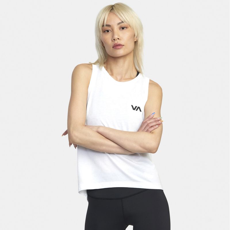 RVCA - Polera Sin Mangas Mujer Va Muscle J Kttp Blanco RVCA