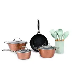 SIMPLIT - Kit Batería Cocina 7 Pza + Set 12 Utensilios Calipso