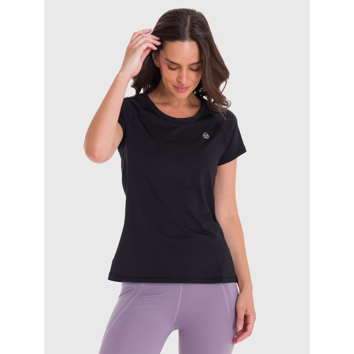 BSOUL - Polera deportiva Mujer Round Neck Negra BSOUL