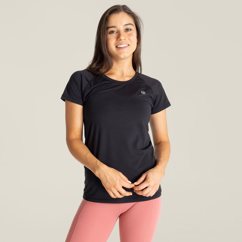 BSOUL - Polera deportiva Mujer Round Neck Negra BSOUL