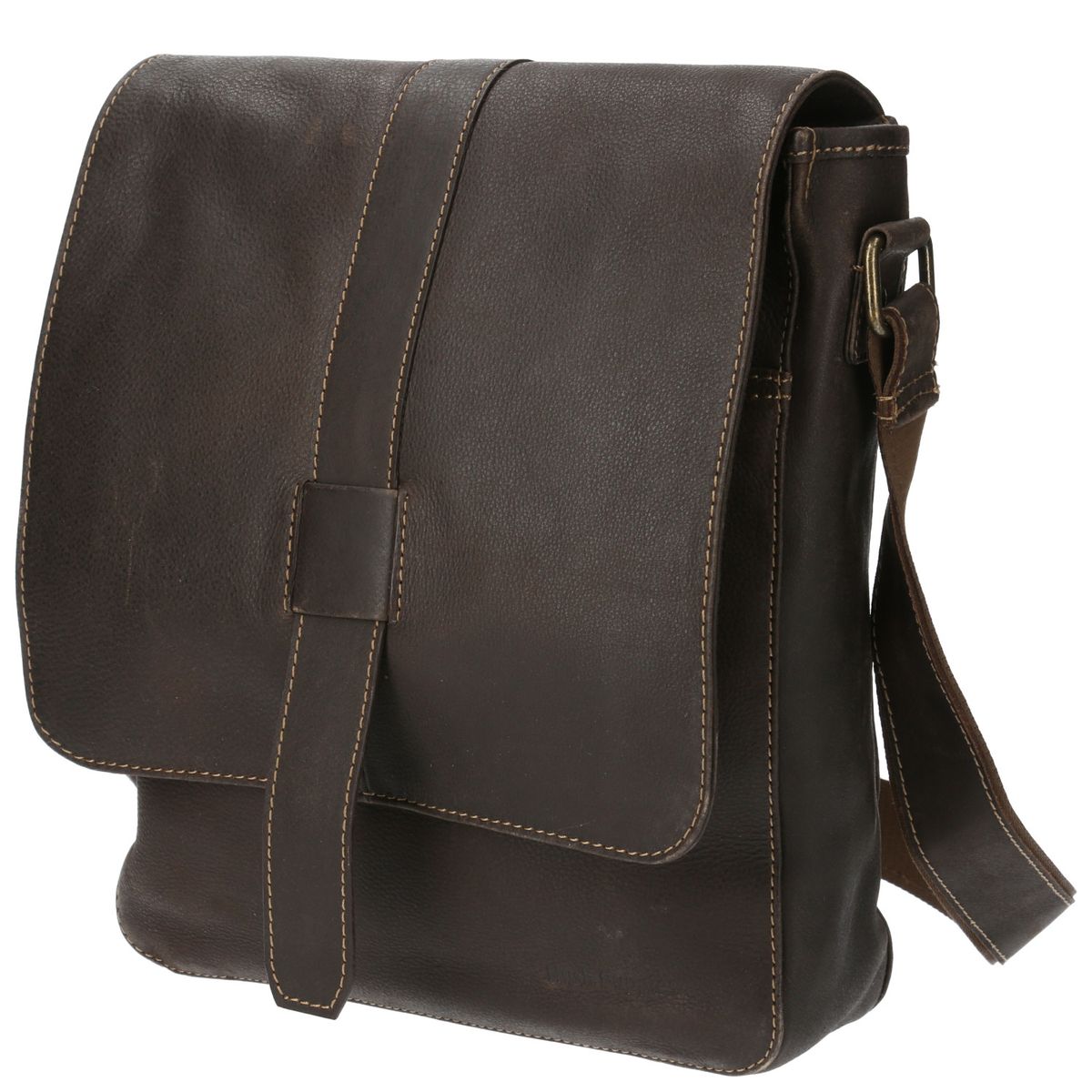 HUSH PUPPIES - Maletín Cuero Unisex Th Drake Cross Café HUSH PUPPIES