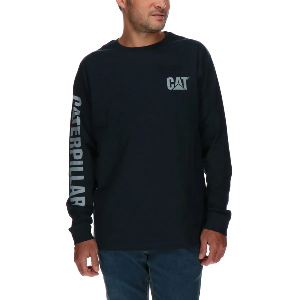 CAT - Polera Trademark Banner Azul Oscuro CAT