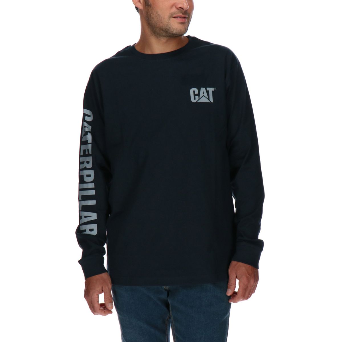 CAT - Polera Trademark Banner Azul Oscuro CAT