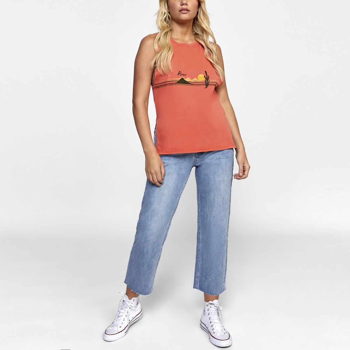 RVCA - Polera Sin Manga Mujer Open Plains Tank Rojo RVCA