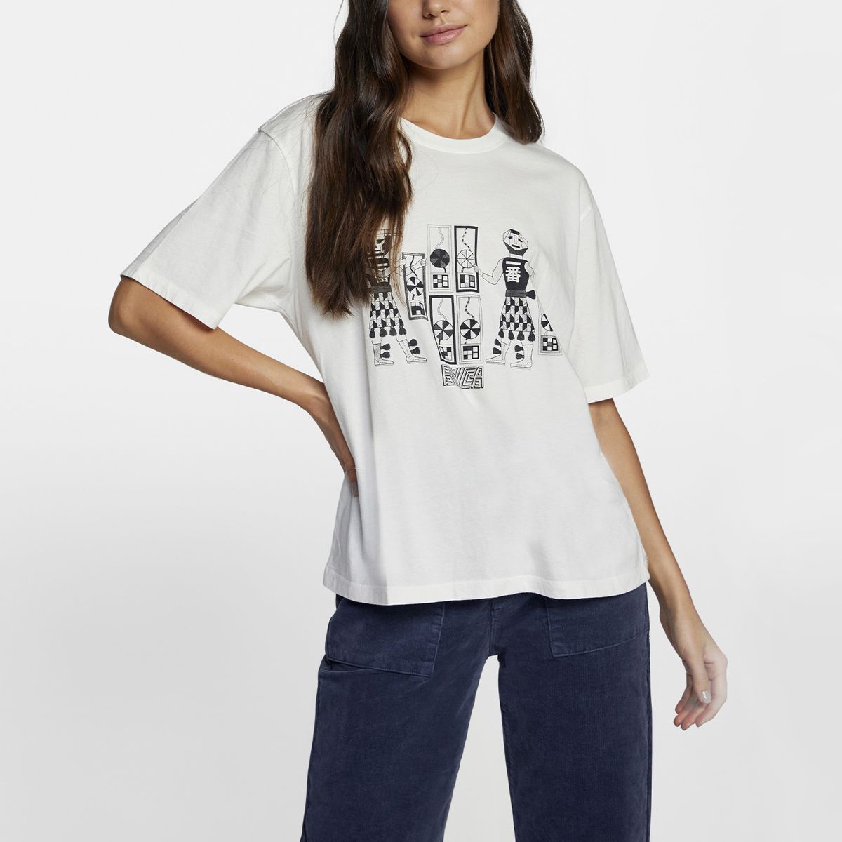 RVCA - Polera M/C Mujer Leines Tribe Ss Blanco RVCA