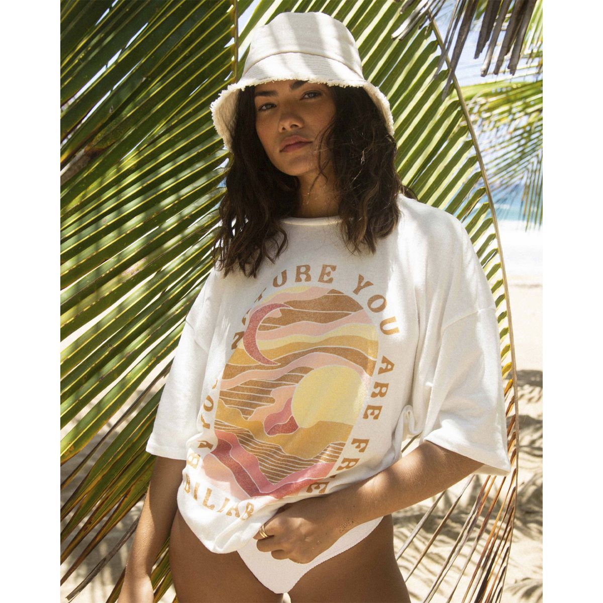 BILLABONG - Polera M/C Mujer Nature Is Free Blanco BILLABONG