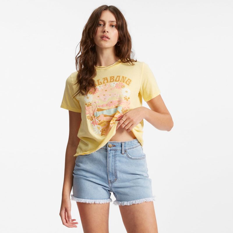 BILLABONG - Polera M/C Mujer Go Your Own Way Mostaza BILLABONG