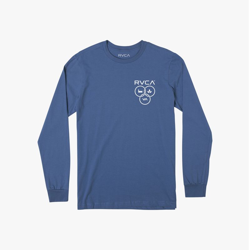 RVCA - Polera M/C Hombre Trifecta Ls Azul RVCA