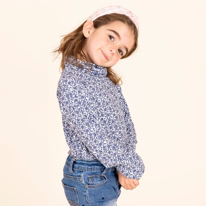 HUSH PUPPIES - Polera M/L Niña Girasol Azul HUSH PUPPIES
