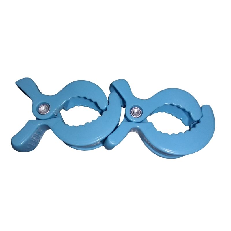 GENERICO - Pack 2 Pinzas Para Mantas o coche  Bebé Celeste