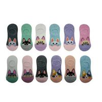 Pack 12 Calcetín Mujer Invisible Con Diseño.