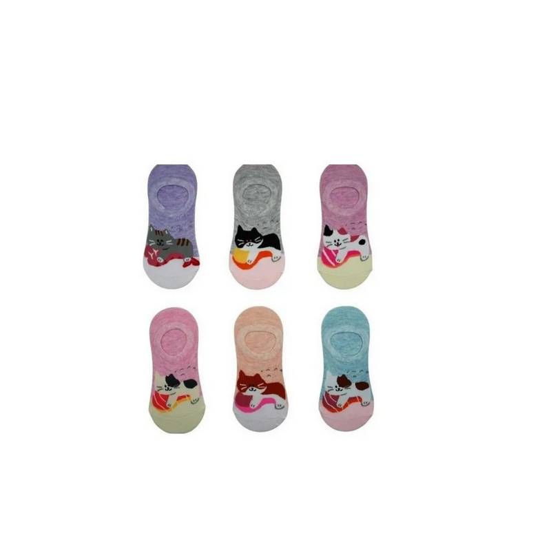 EVERSO - Pack 12 Calcetín Mujer Invisible Con Diseño.