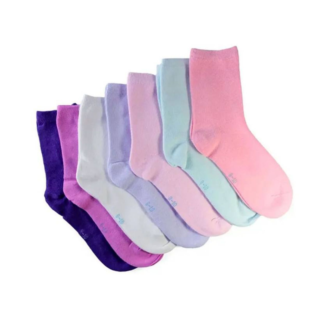 EVERSO - Pack 12 Pares Calcetines De Niña Bambú Liso.