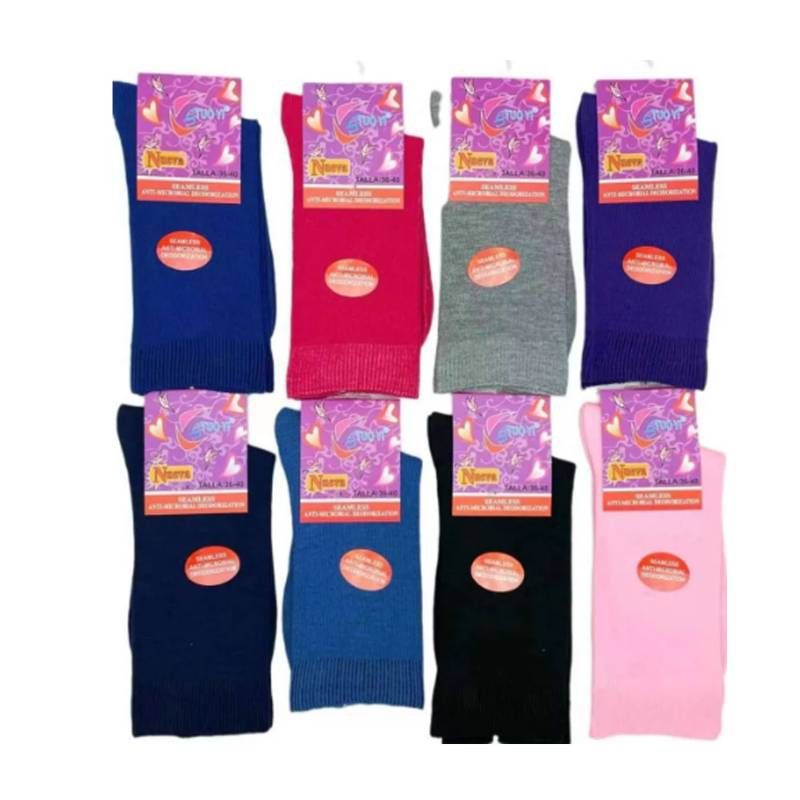 EVERSO - 12 Pares Calcetines De Diabetico Mujer Sin Costura.