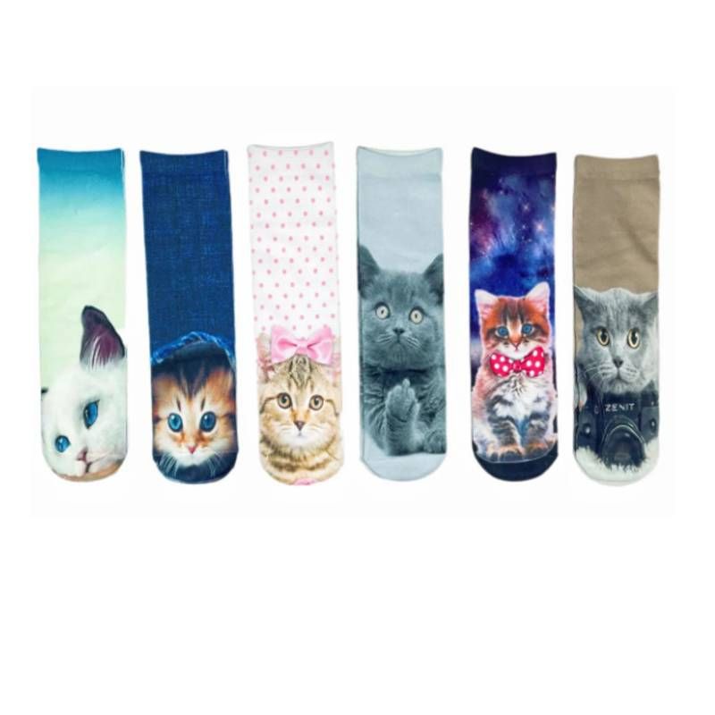 EVERSO - Pack 6 Calcetines Con Diseños Surtidos 3D Largo._.