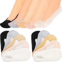 EVERSO - 12 Pares Calcetines Invisibles Mujer Encaje.