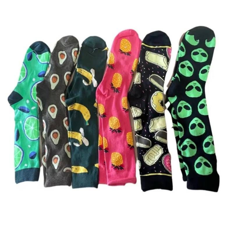 EVERSO - Pack 6 Calcetines Diseños Variados Algodón Bambu Para Hombre.