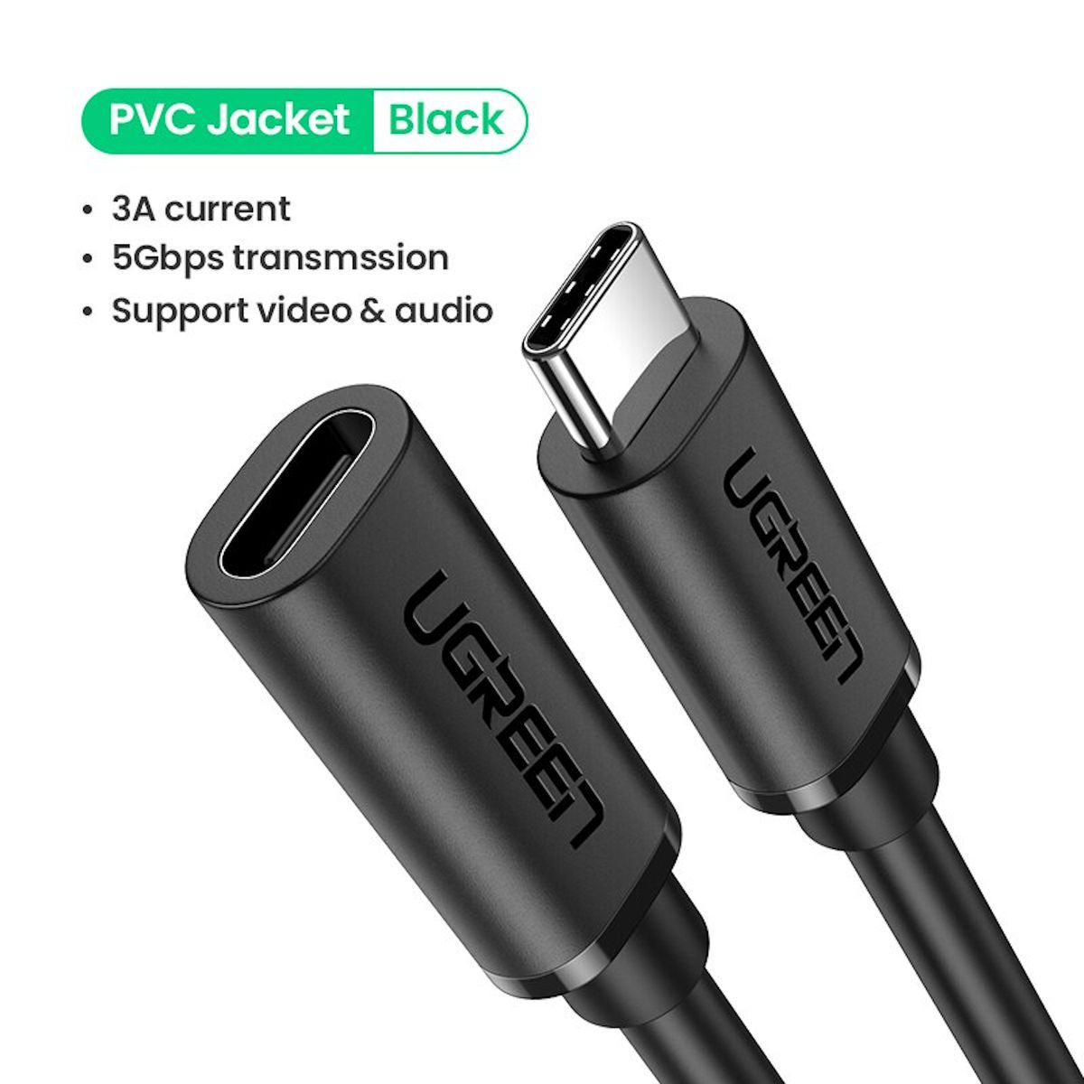 UGREEN - Cable Ugreen Extension Usb C Hembra - Usb C Macho  3a 5gbps