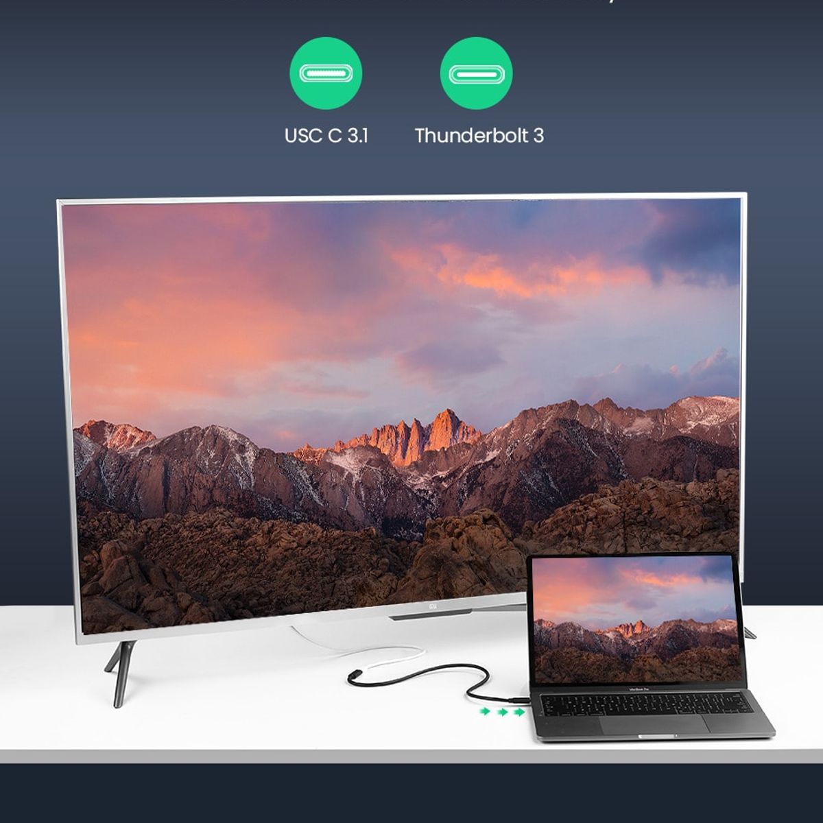 UGREEN - Cable Ugreen Extension Usb C Hembra - Usb C Macho  3a 5gbps