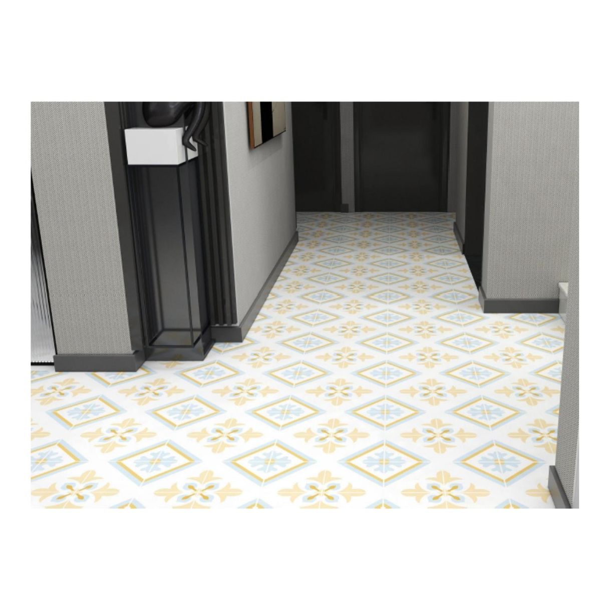 MOBII - Piso Vinilico Adhesivo. Simil Ceramica. 0,9 M2. 0903