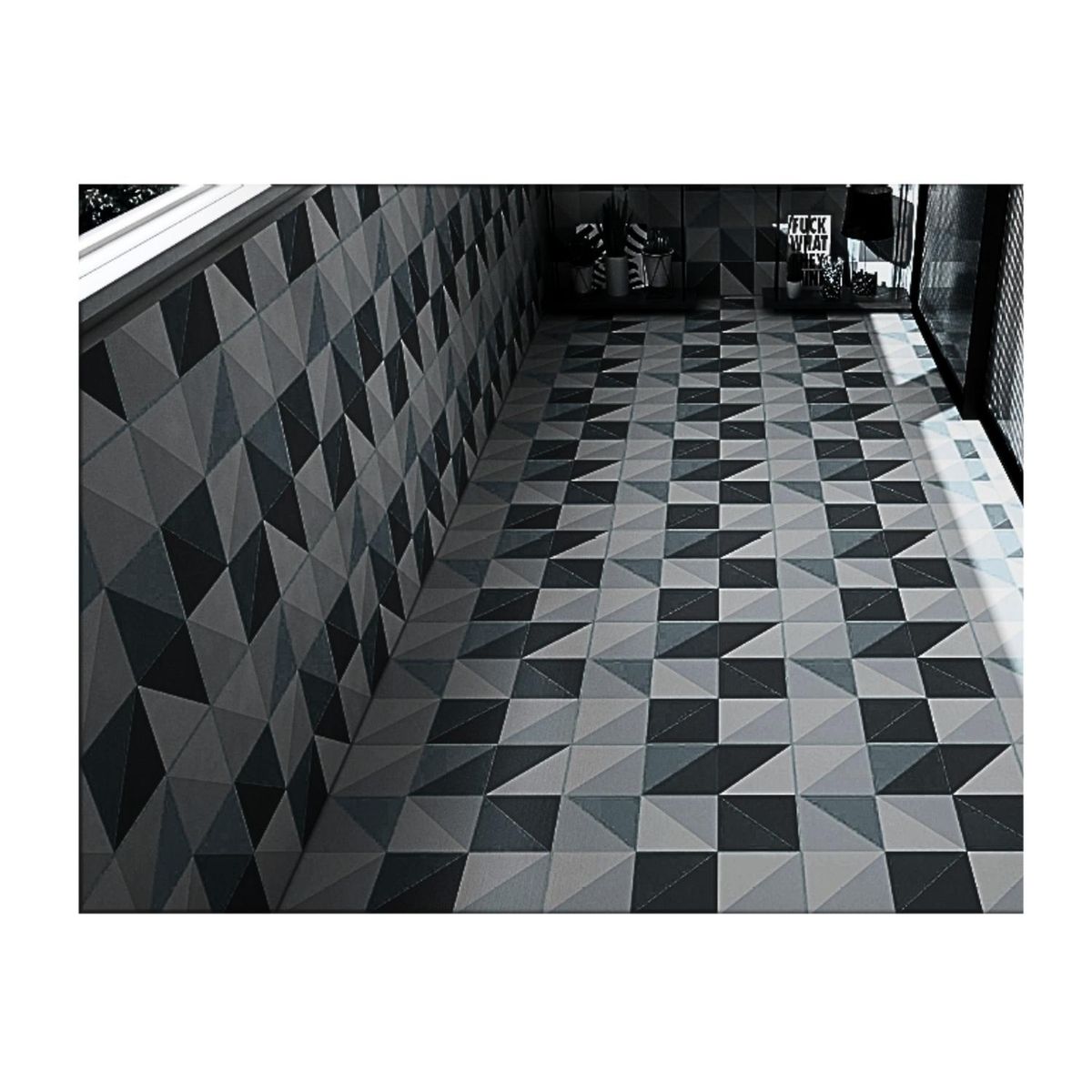 MOBII - Piso Vinilico Adhesivo. Simil Ceramica. 0,9 M2. 0402