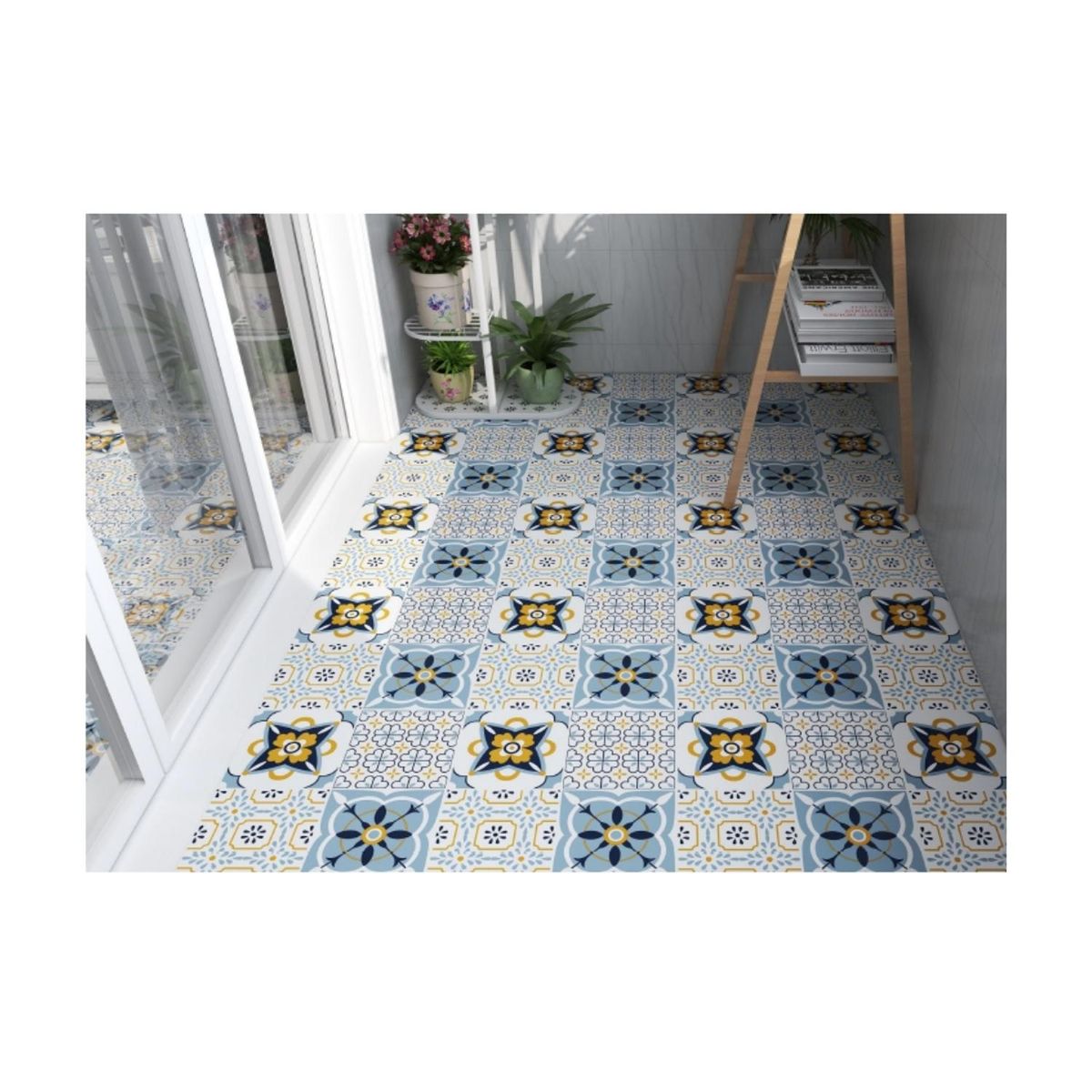 MOBII - Piso Vinilico Adhesivo. Simil Ceramica. 0,9 M2. 0201