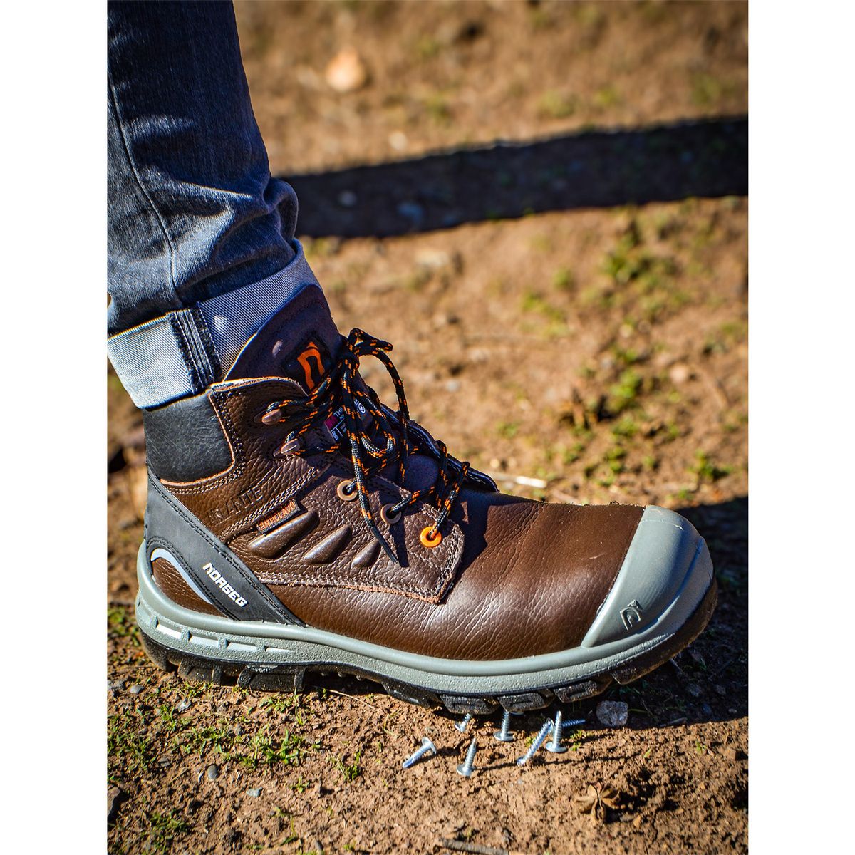 NORSEG - Zapato de seguridad NS 587 Commando Café Hombre NORSEG