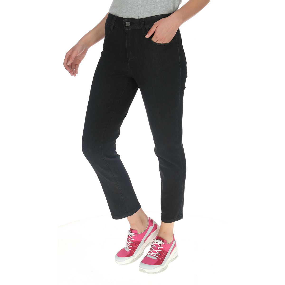 CAT - Jeans Mujer Symbol High Rise Straight Negro CAT