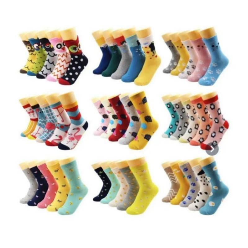 EVERSO - Pack 12 Calcetines Diseños Variados Algodón Para Mujer Largar.