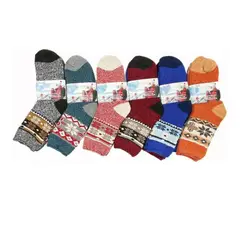 EVERSO - Preciox12pares Calcetin Gruesos Con Toalla Polar Para Mujer Diseño