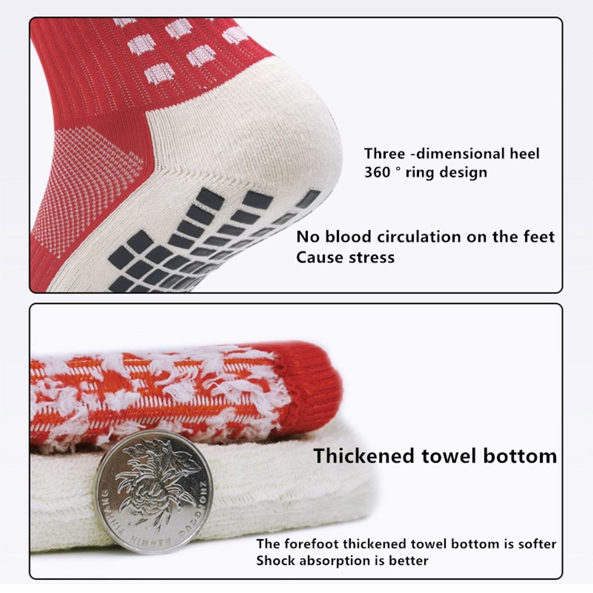 EVERSO - Pack 3 Calcetines Deportivos Antideslizantes De Fútbol Para Hombre