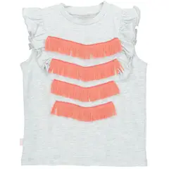 HUSH PUPPIES - Polera M/C Niña Flecos Gris