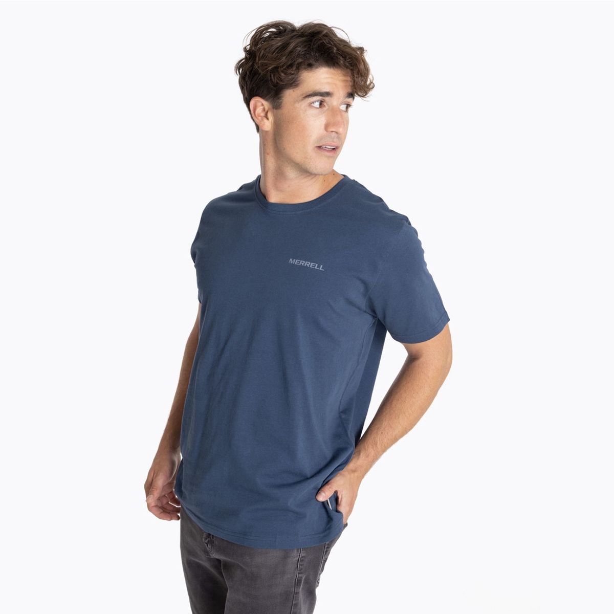 MERRELL - Polera Hombre Back Print Azul MERRELL
