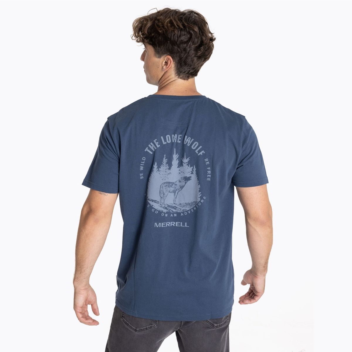 MERRELL - Polera Hombre Back Print Azul MERRELL