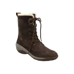 HUSH PUPPIES - Botas Planas Bota cuero mujer madras chocolate