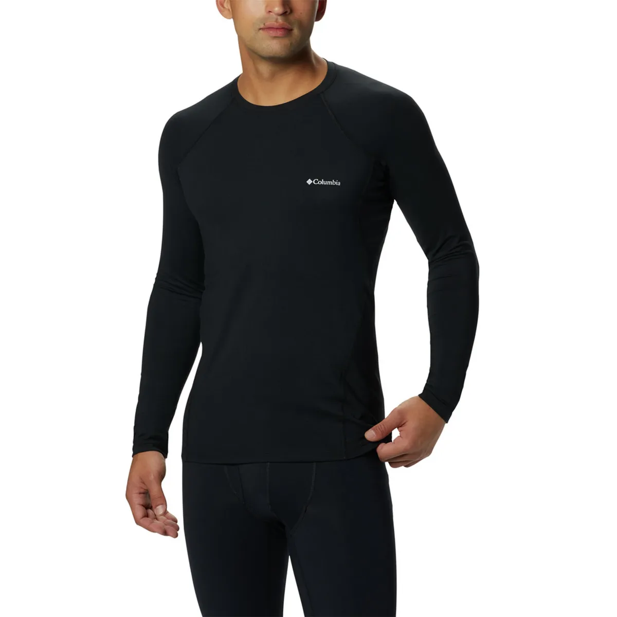 COLUMBIA - Primera Capa Polera Hombre Midweight Negro COLUMBIA