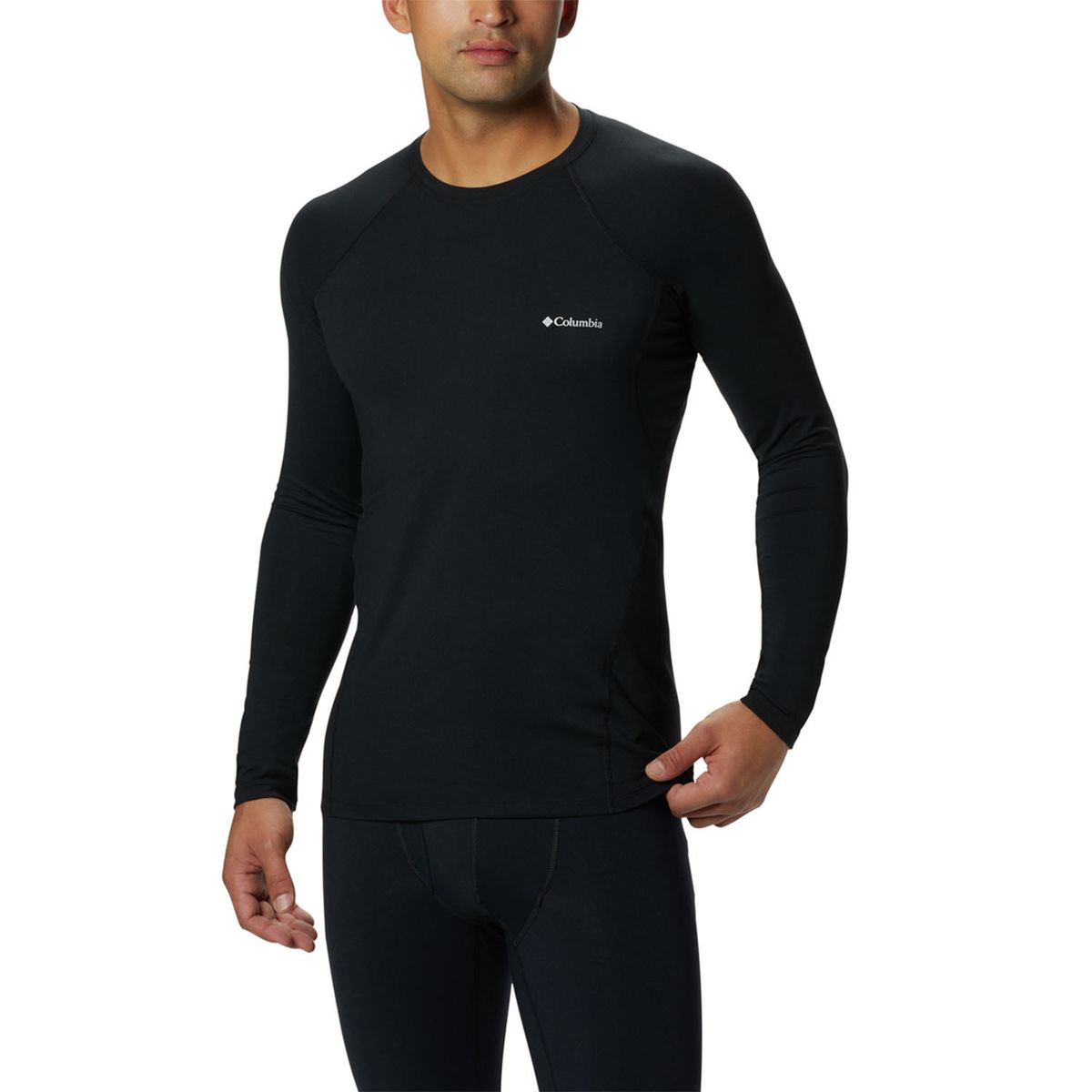 COLUMBIA - Primera Capa Polera Hombre Midweight Negro COLUMBIA