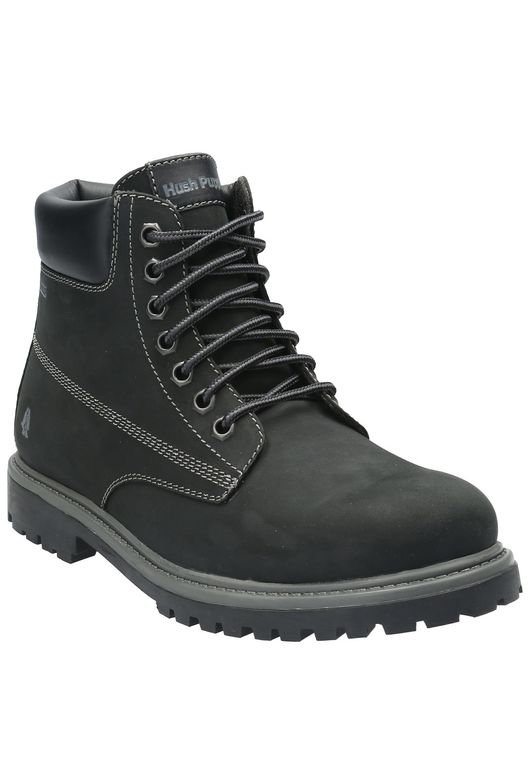 Botin Cuero Hombre Negam Negro