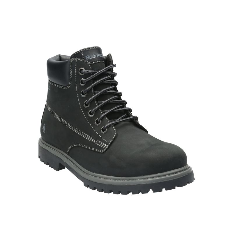 HUSH PUPPIES - Botin Cuero Hombre Negam Negro HUSH PUPPIES