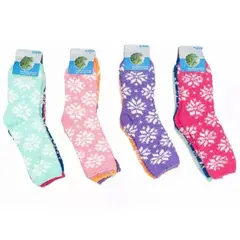 EVERSO - 12 Pares Calcetines De Toalla Larga Polar Mujer Con Diseño