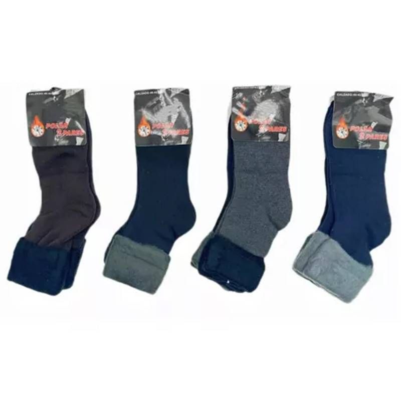 EVERSO - 12 Pares Calcetines Gruesos De Vestir Largo Con Toalla Para Hombres