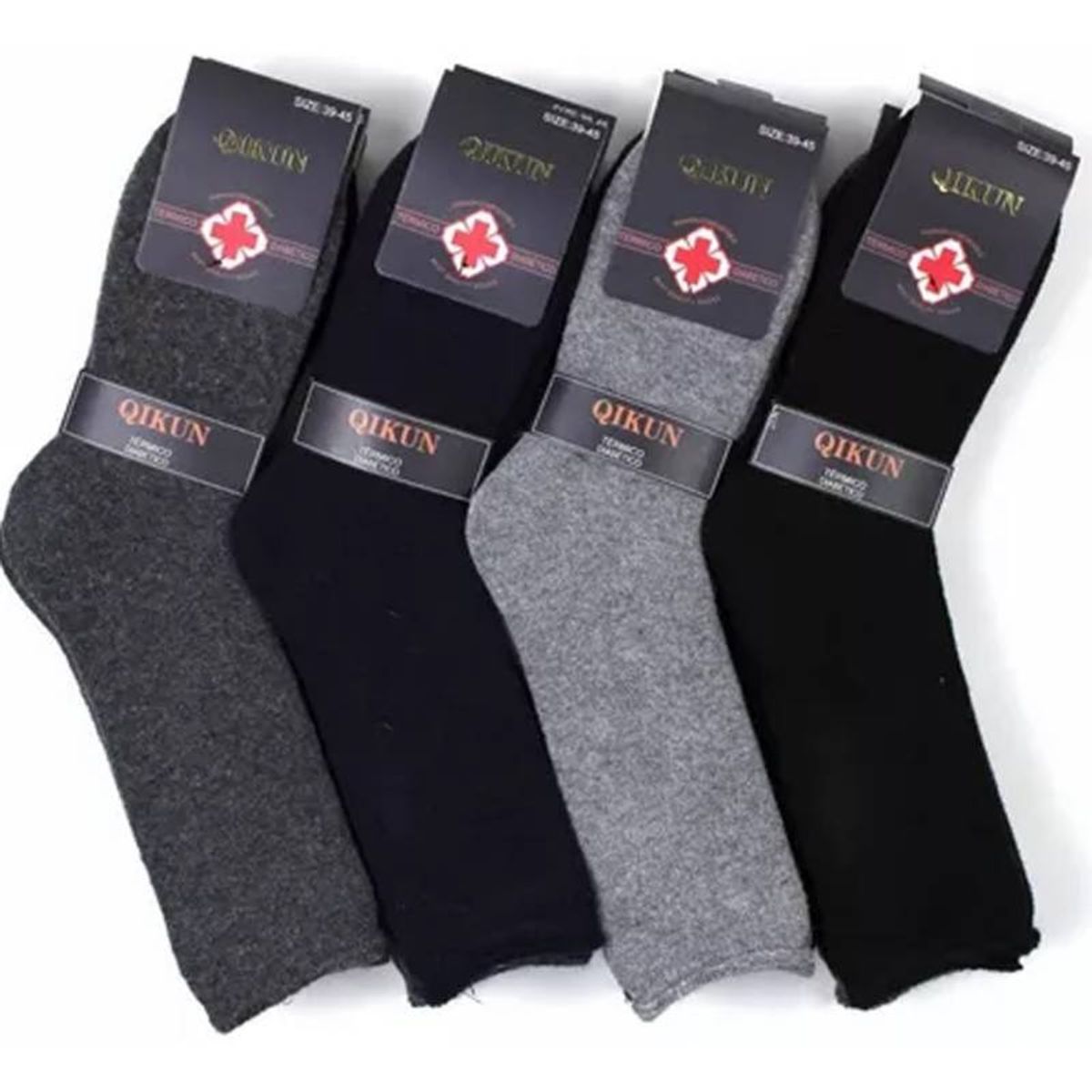 EVERSO - Pack 12 Calcetín Diabético+térmico Hombre Algodón Toalla 02a