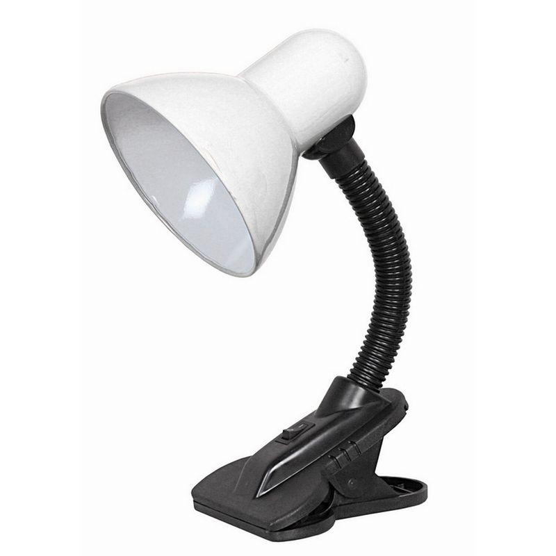GENERICO - Pack X2 Lampara Flexible De Pinza Para Escritorio Velador blanca