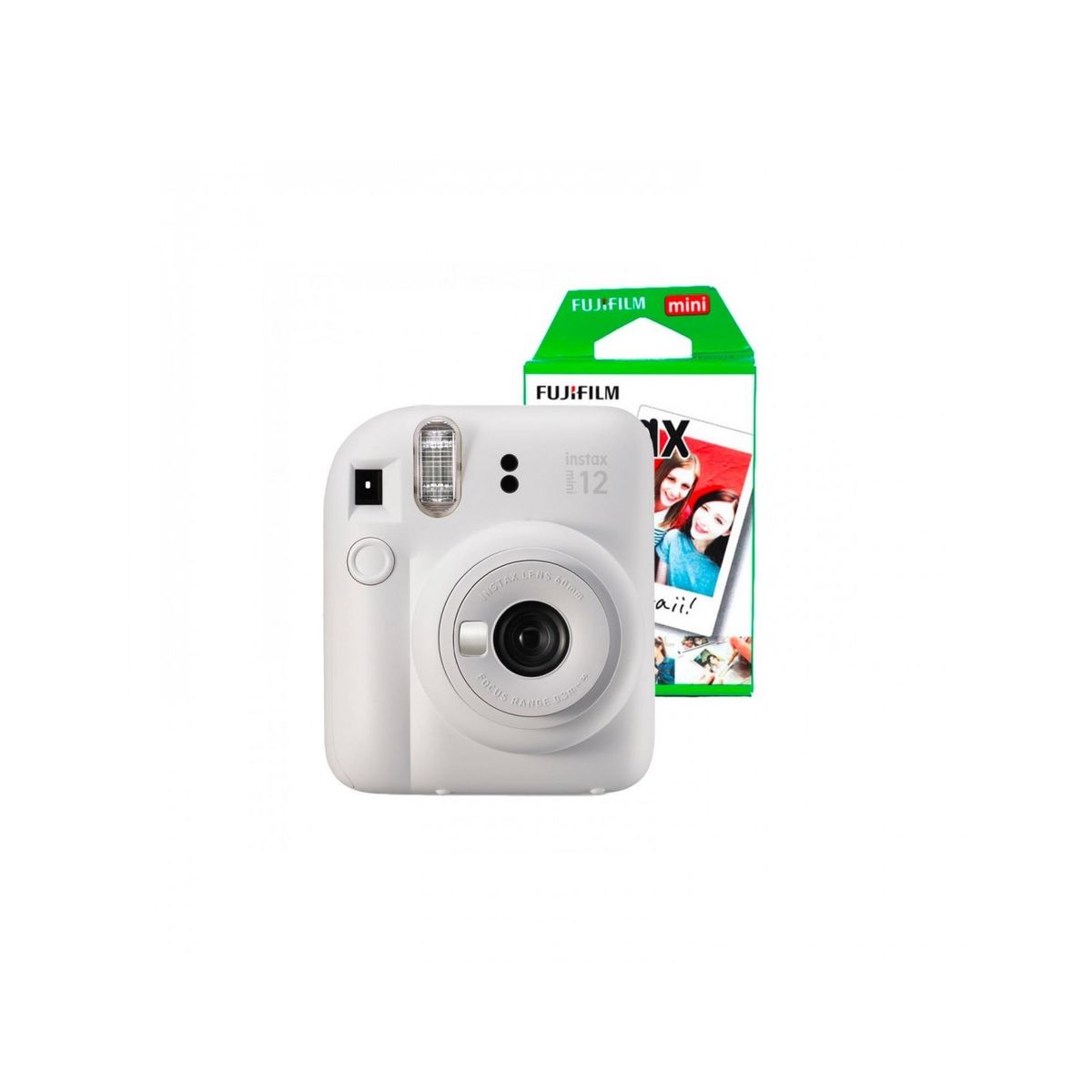 FUJIFILM - Cámara Instax Mini 12 Color Blanco Invierno + 10 Films